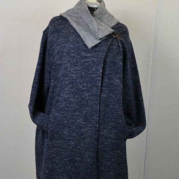 For CYNTHIA 100% wool neck cardigan sweater wrap long sleeve size large,pockets - Picture 2 of 7